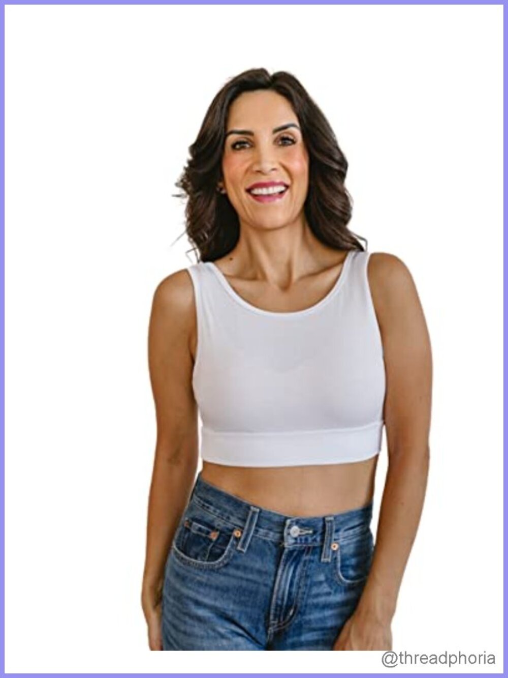 Women Seamless Reversible Half Cami Layering Crop Tank Top